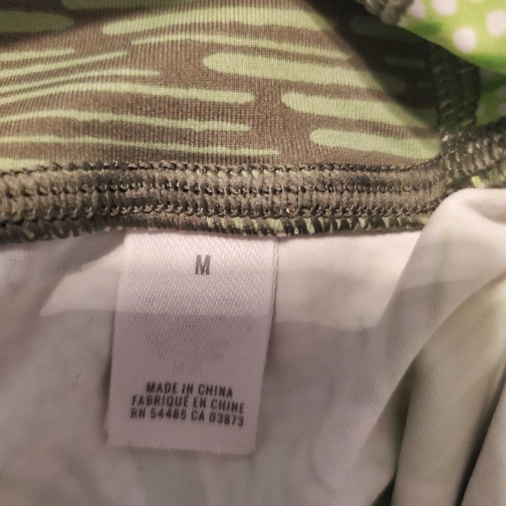 Aerie Green Floral Print Athletic Capris Medium - Picture 3 of 5